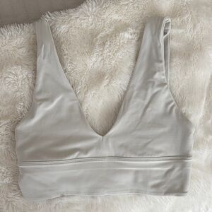 Lululemon deep v neck sports bra, bone
